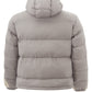 Beige Quilted Hooded Jacket with Zip Details