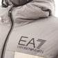 Beige Quilted Hooded Jacket with Zip Details
