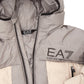 Beige Quilted Hooded Jacket with Zip Details