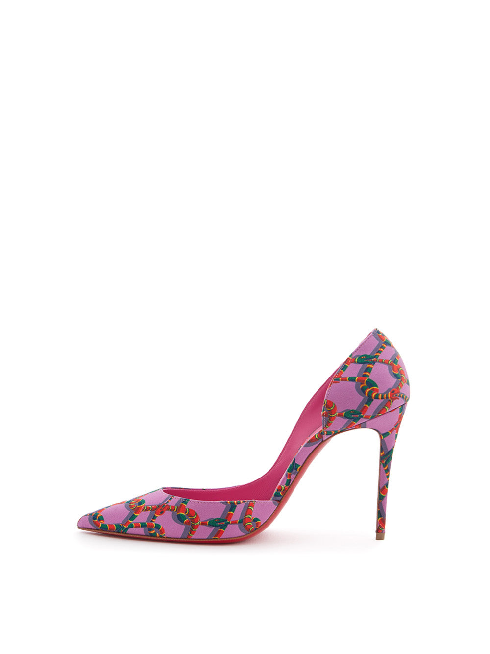 Elegant Satin Pink Pumps with Iconic Red Sole