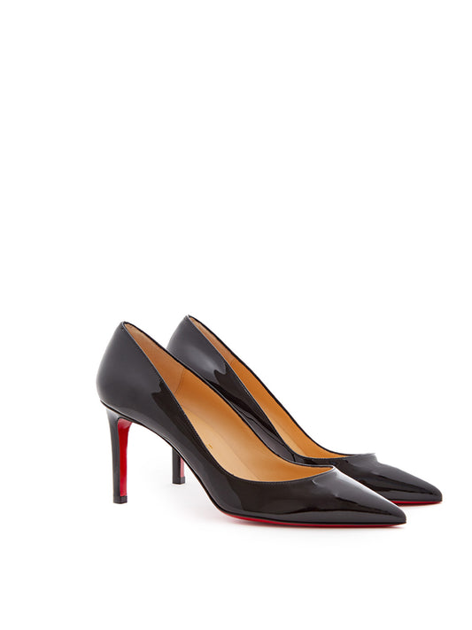 Chic Patent Pointed Pumps with Iconic Red Sole