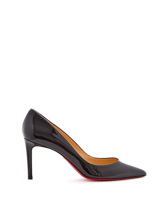 Chic Patent Pointed Pumps with Iconic Red Sole