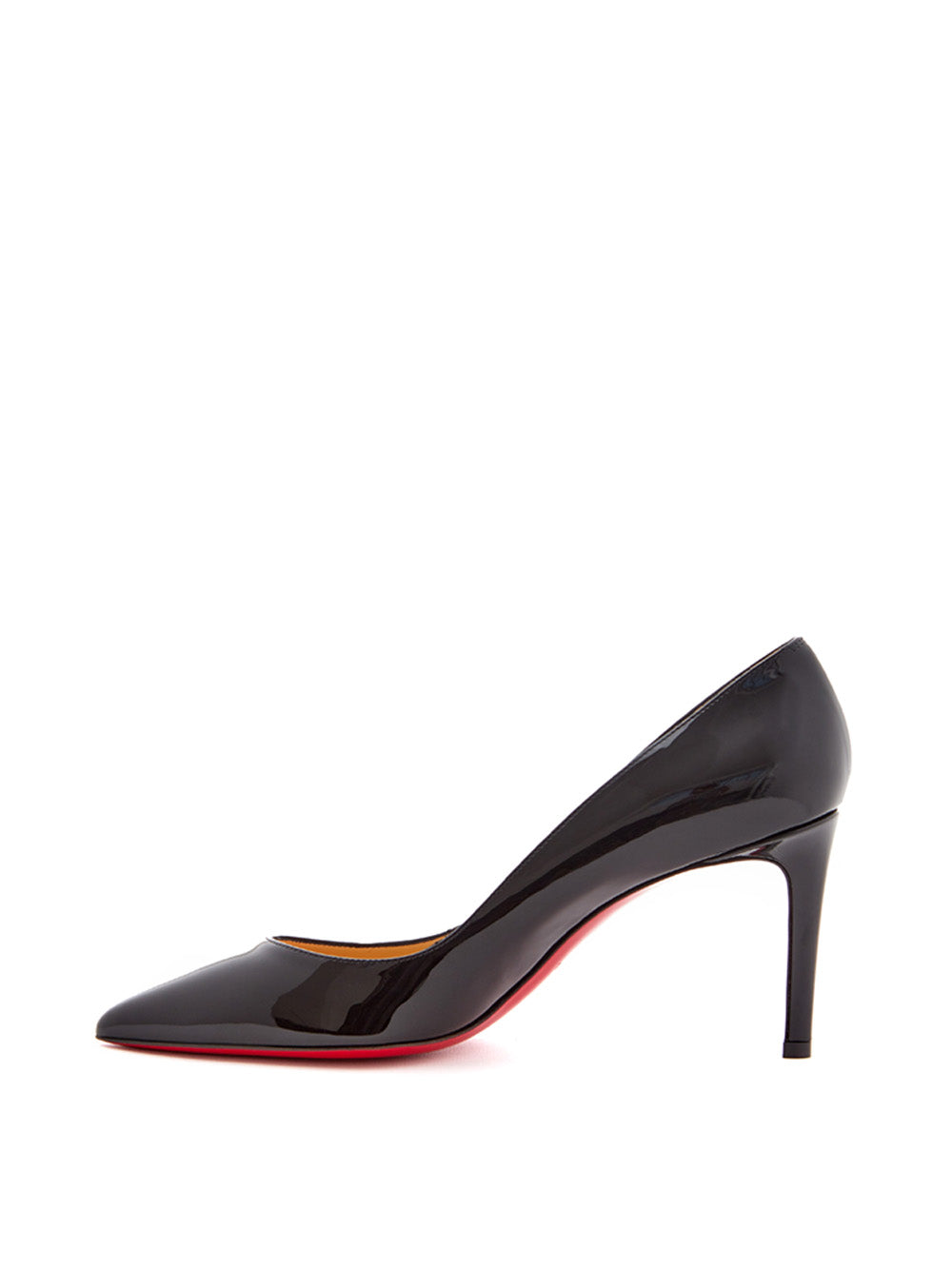 Chic Patent Pointed Pumps with Iconic Red Sole