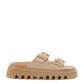 Chic White Leather Sandal Slippers with Buckles