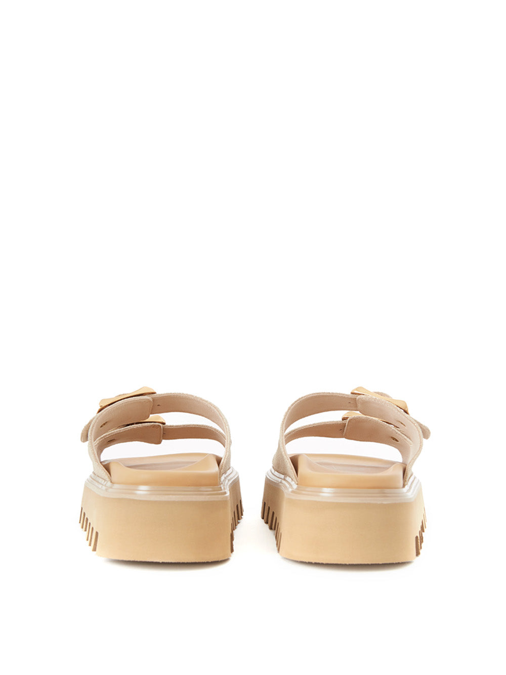 Chic White Leather Sandal Slippers with Buckles