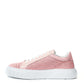 Pink Braided Leather Sneaker Elegance