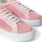 Pink Braided Leather Sneaker Elegance