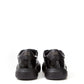Elegant Black Croc-Print Leather Sneakers