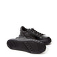 Elegant Black Croc-Print Leather Sneakers
