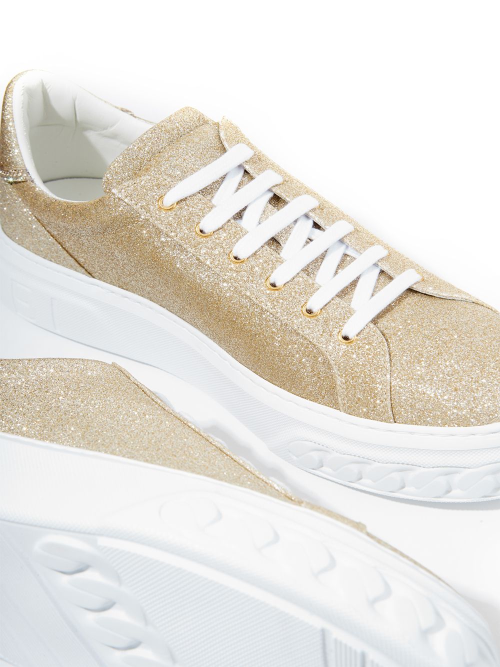 Off Road Gold Glitter Platform Sneakers