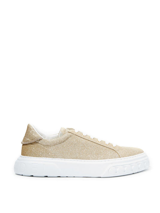 Off Road Gold Glitter Platform Sneakers