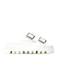 Elegant White Leather Sandal Slippers