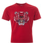 Elegant Red Tiger Print Cotton Tee