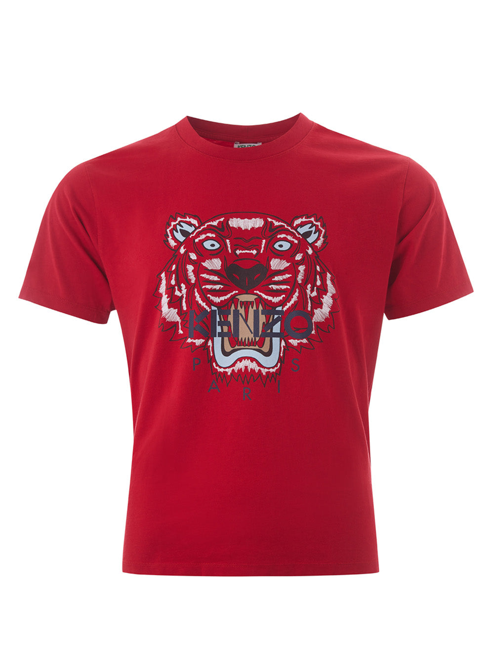 Elegant Red Tiger Print Cotton Tee