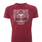 Elegant Bordeaux Cotton Tiger Print Tee