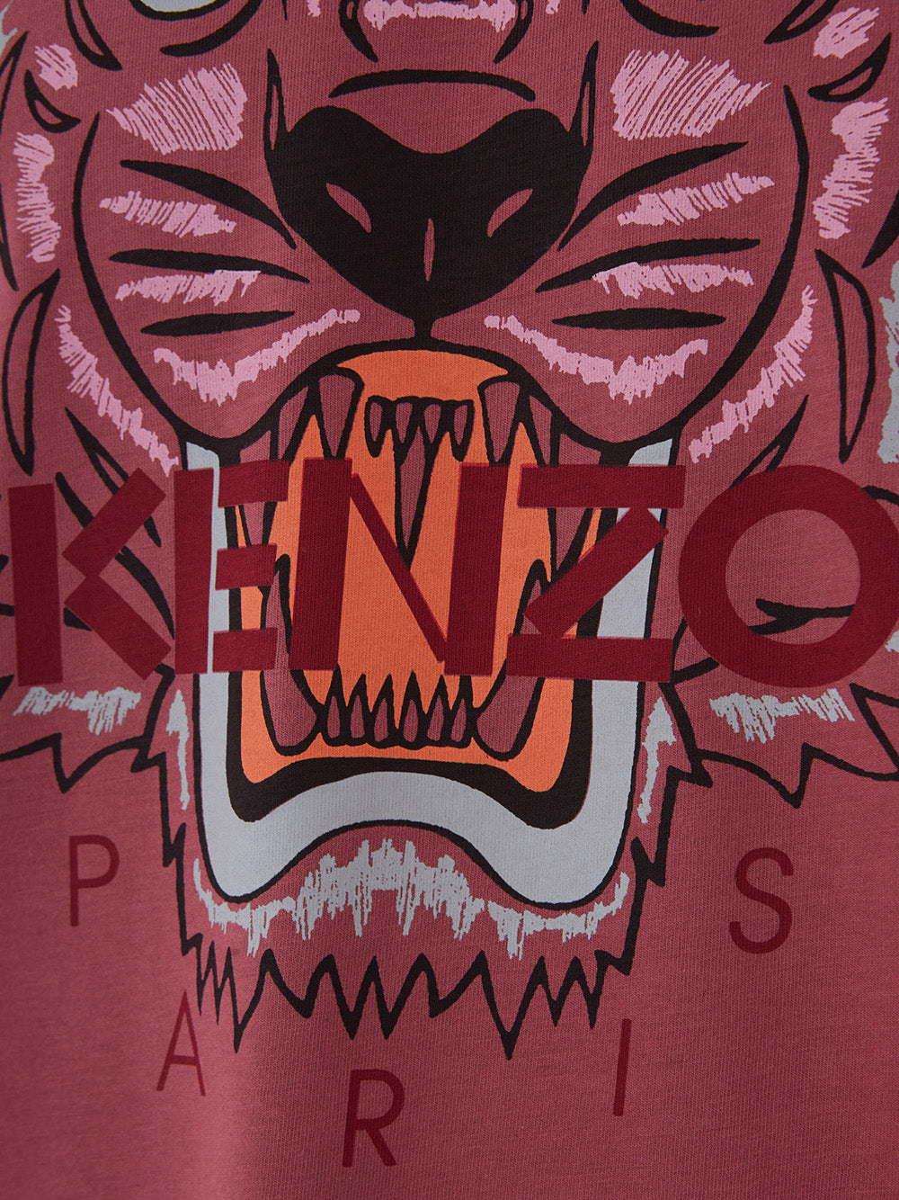 Elegant Red Cotton T-Shirt with Tiger Motif