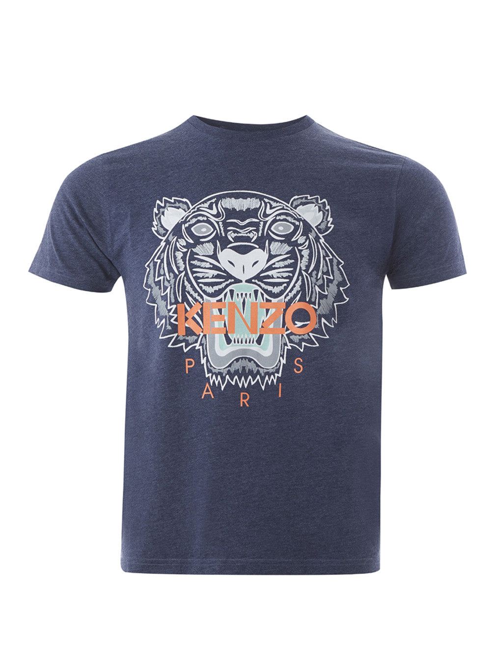 Electric Blue Cotton Tiger Print Tee