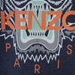 Electric Blue Cotton Tiger Print Tee