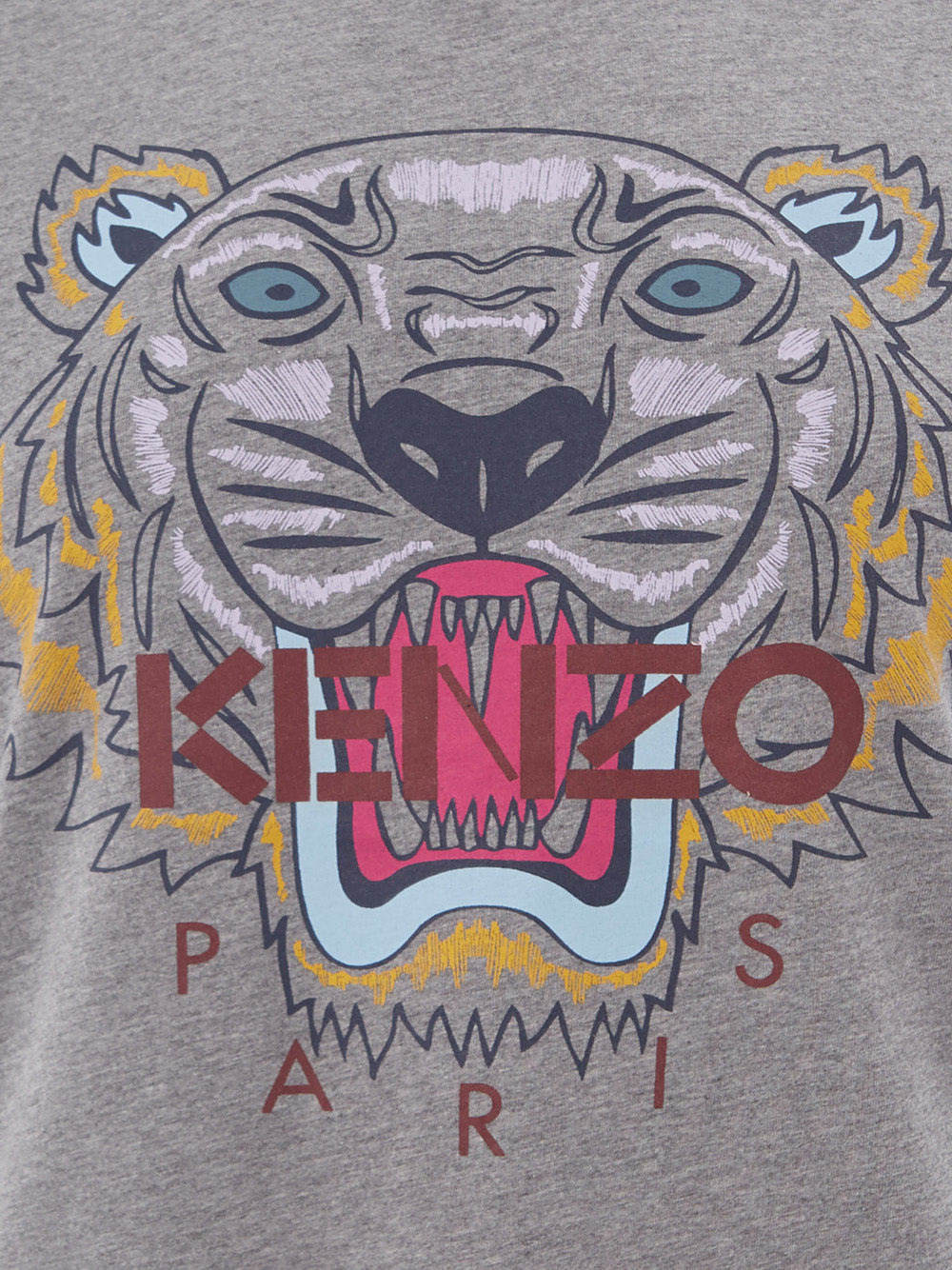 Iconic Grey Cotton Tiger Tee