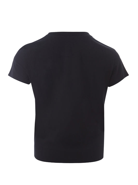 Elegant Black Cotton Tee with Iconic Tiger Print