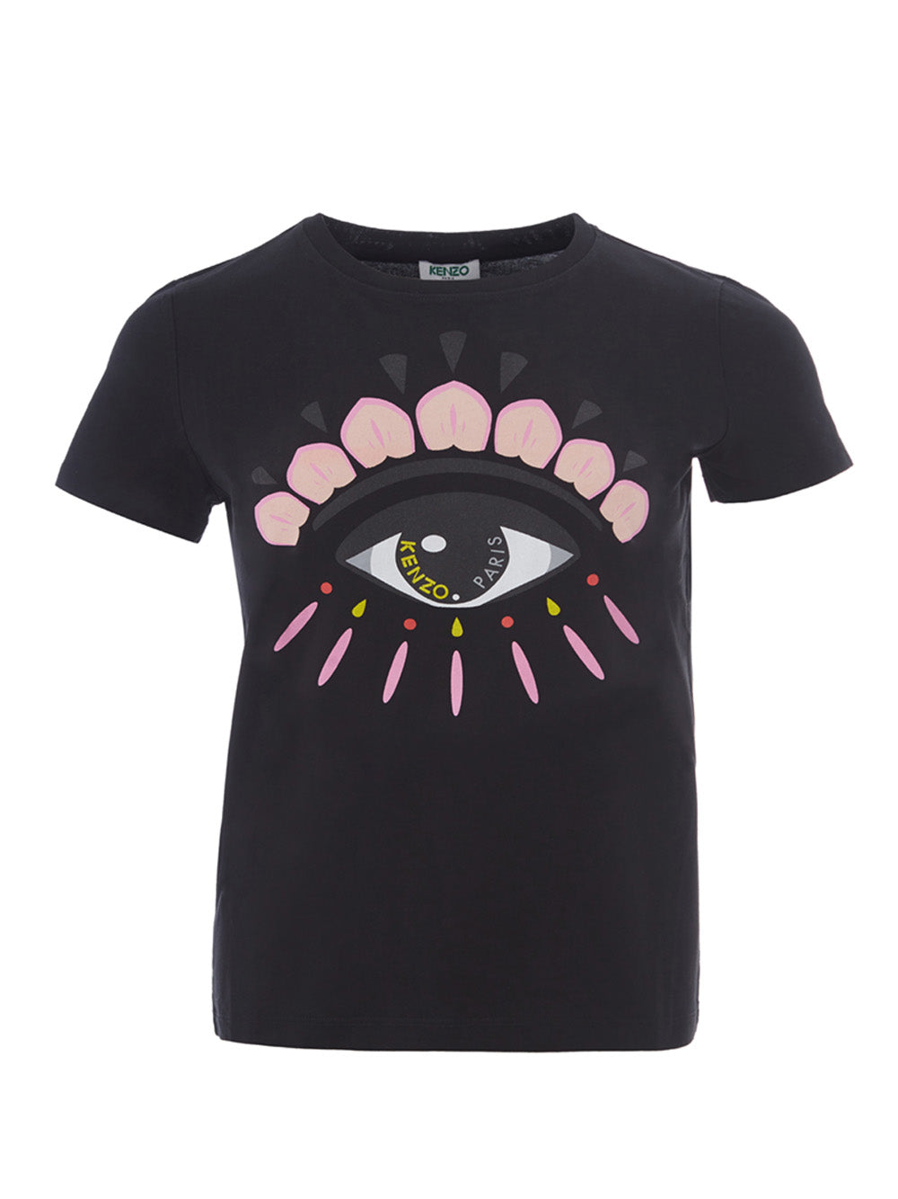 Iconic Black Cotton Eye-Print T-Shirt