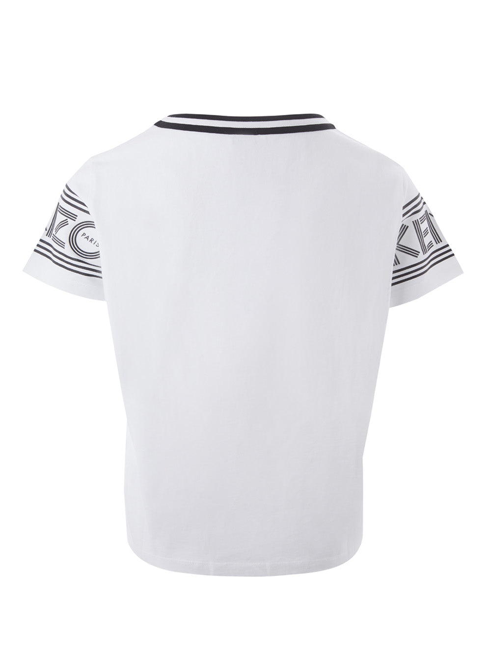 Sleek White Logo Sleeve T-Shirt