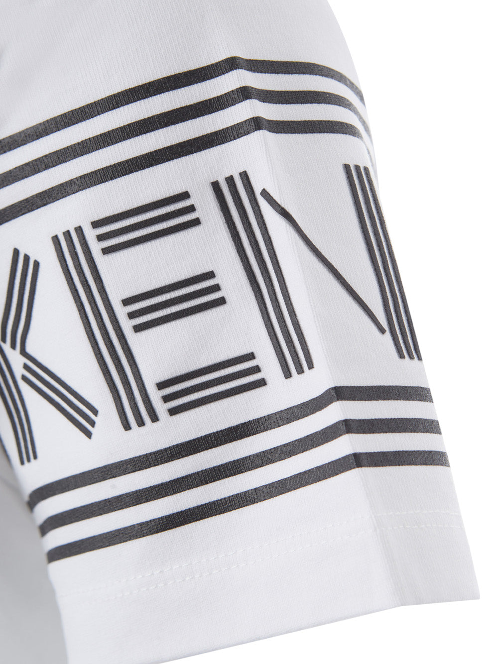 Sleek White Logo Sleeve T-Shirt