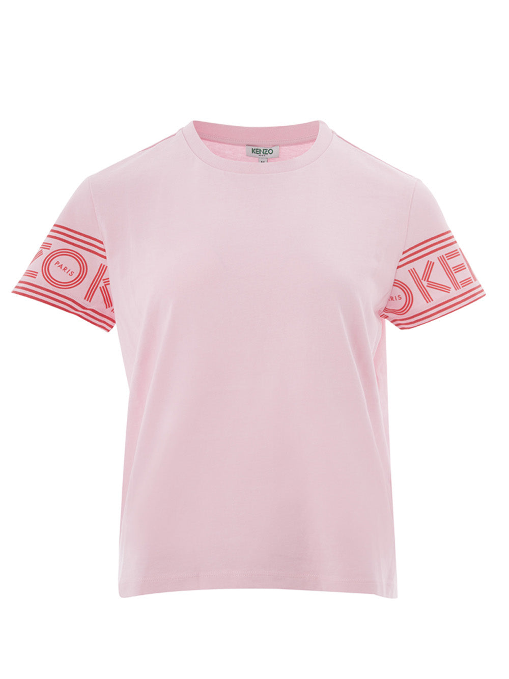 Chic Pink Logo Sleeve Cotton T-Shirt