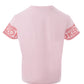 Chic Pink Logo Sleeve Cotton T-Shirt