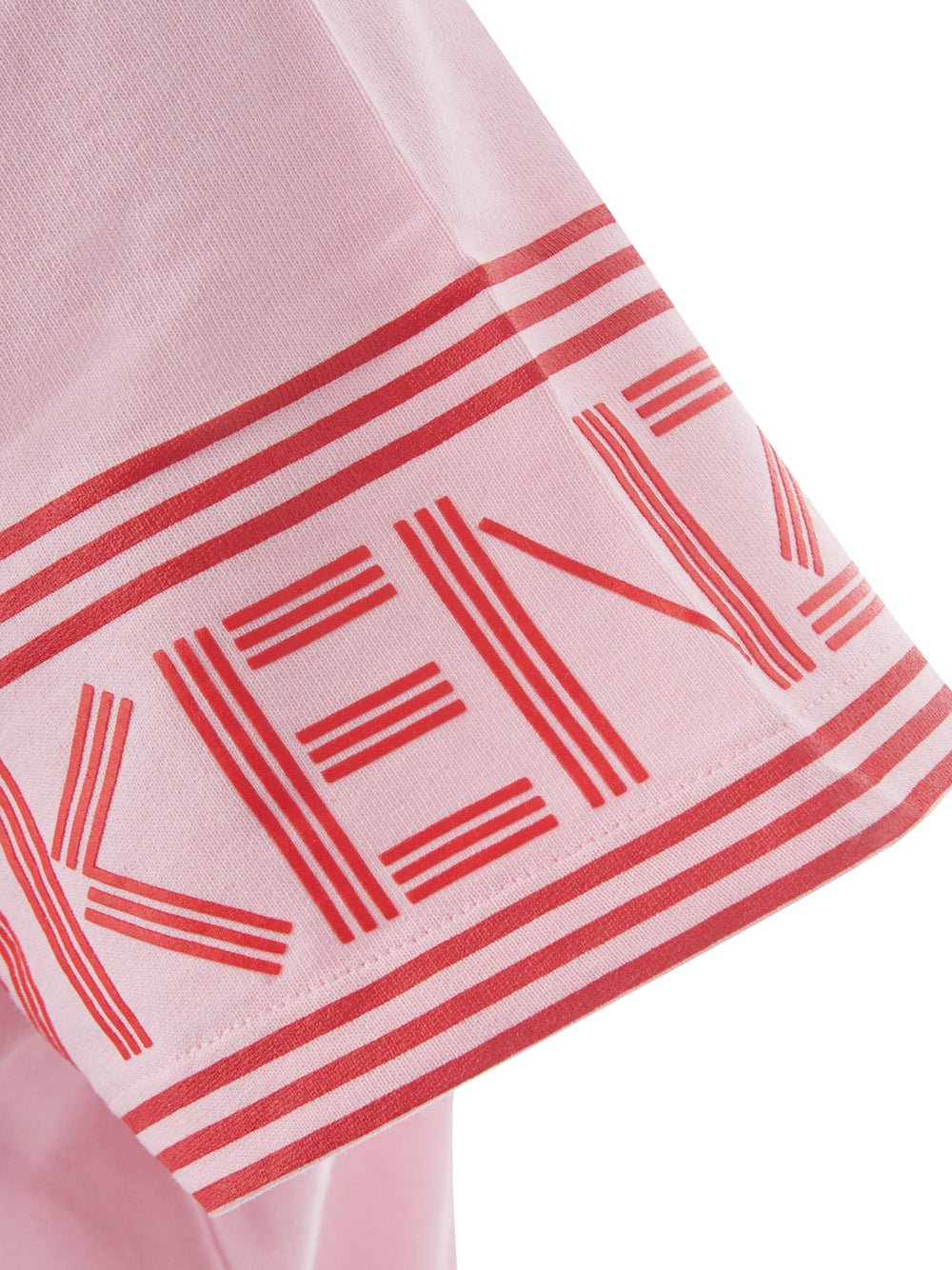 Chic Pink Logo Sleeve Cotton T-Shirt