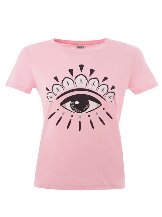 Pink Eye Print Cotton Tee