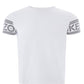 Elegant White Logo Sleeve Cotton Tee