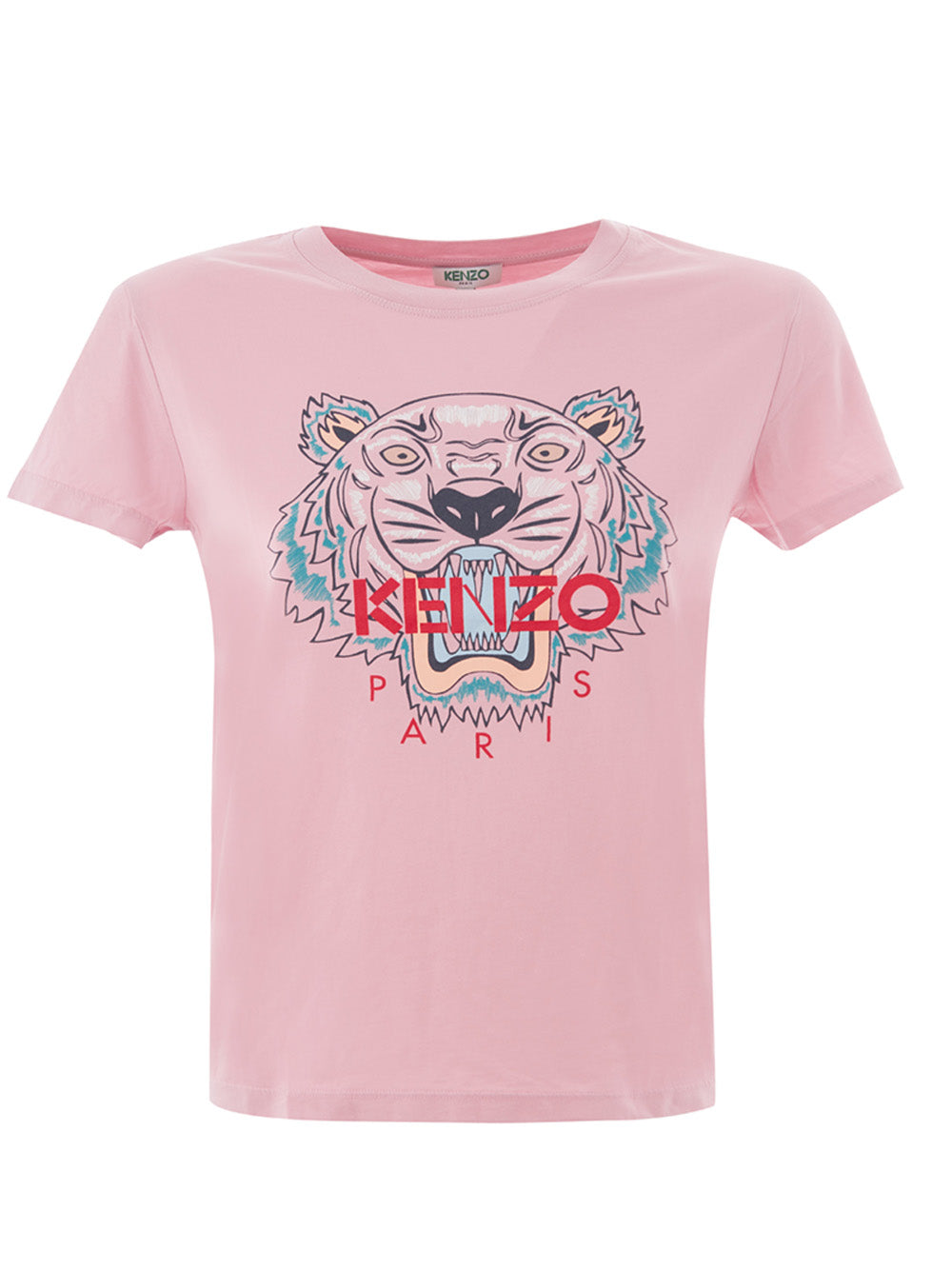 Chic Pink Tiger Print Cotton Tee