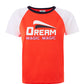 Elegant Red Cotton T-Shirt with White Sleeves