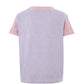Chic Grey Cotton Tee with Neon Pink Accents