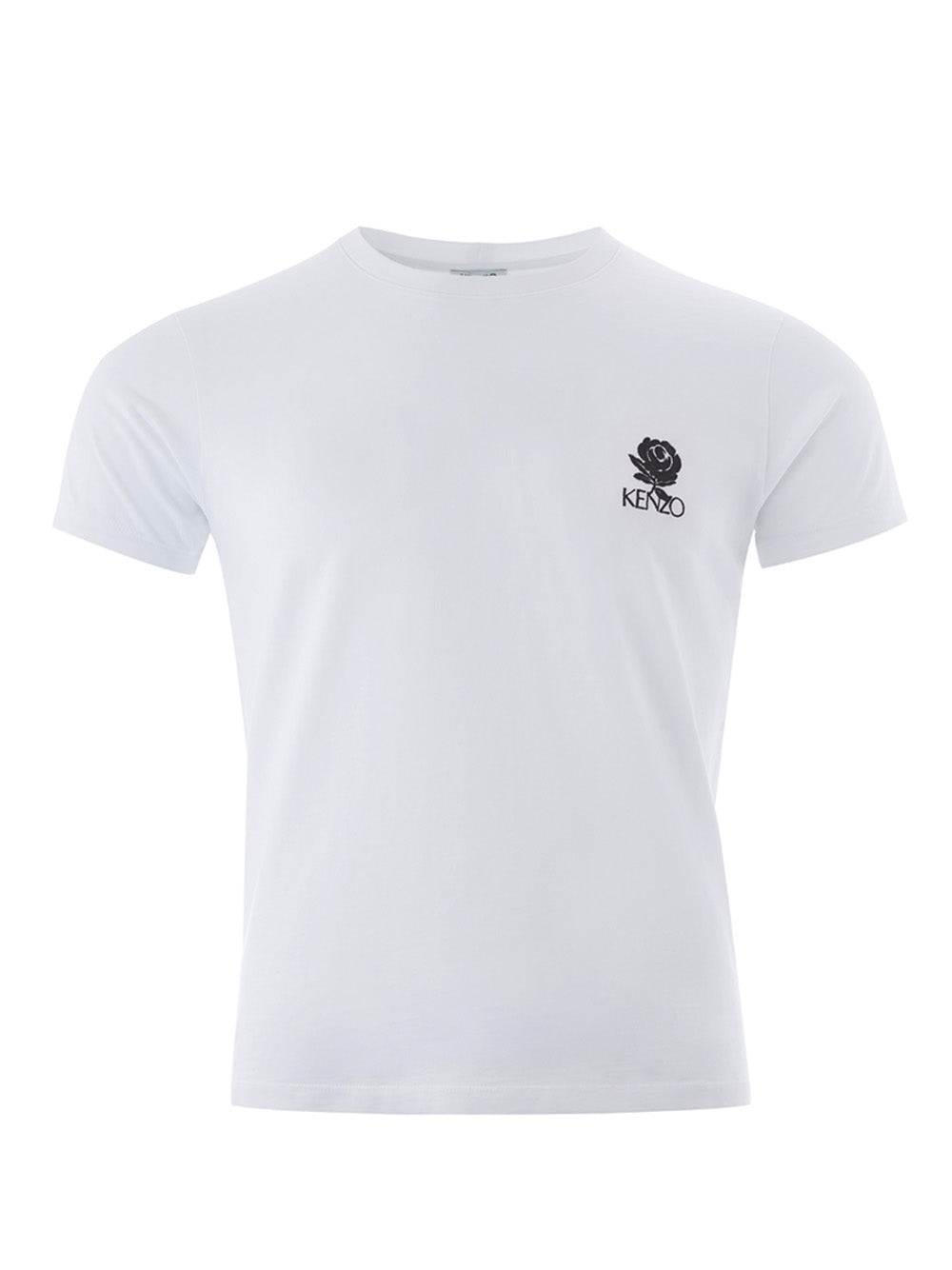 Elegant White Cotton T-Shirt with Logo Patch