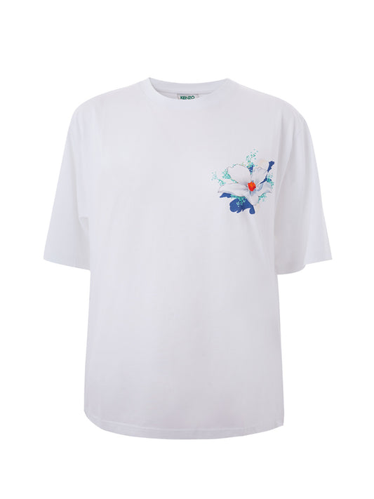 Floral Embroidered Oversized Cotton Tee