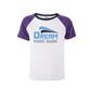 Chic White Cotton T-Shirt with Purple Accents