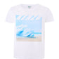 Elegant White Wave Print Cotton T-Shirt