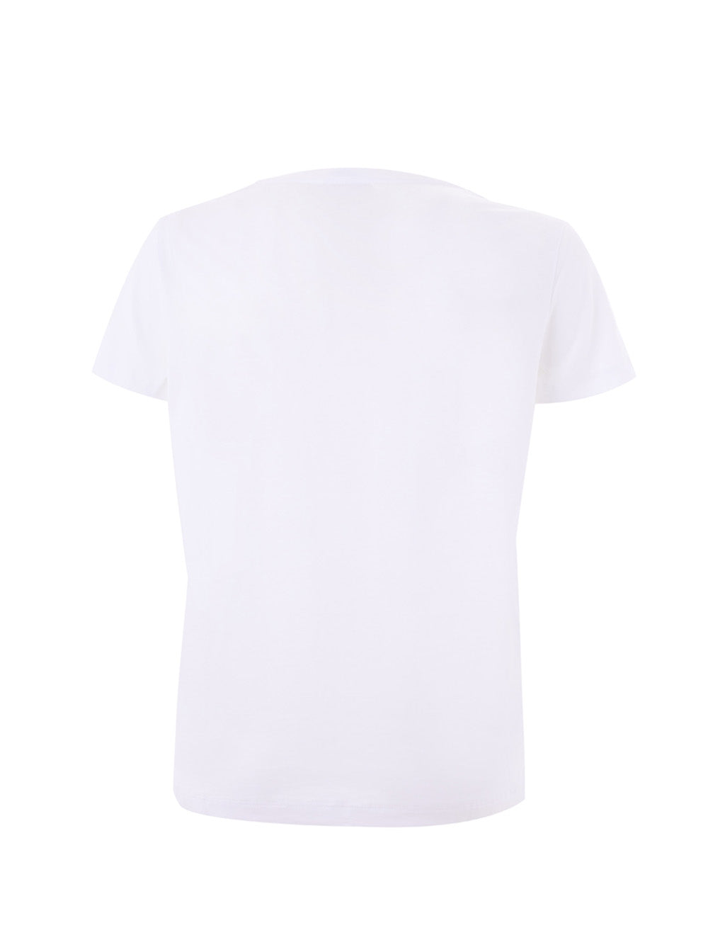 Elegant White Wave Print Cotton T-Shirt