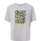 Jungle Print Cotton Tee in Grey