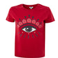 Eye-Catching Red Cotton Tee with Front Print