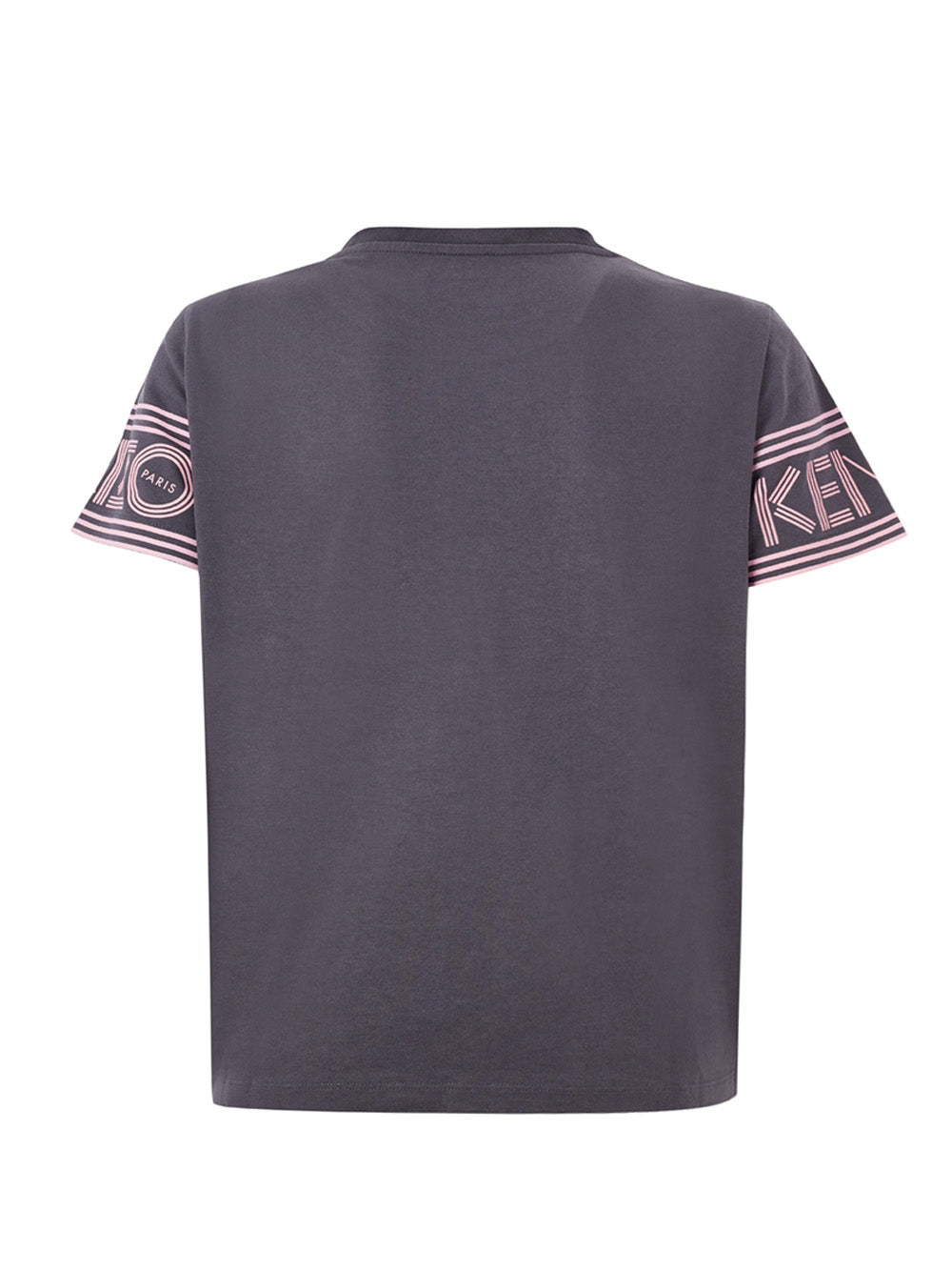 Chic Grey Logo Sleeve Cotton Tee