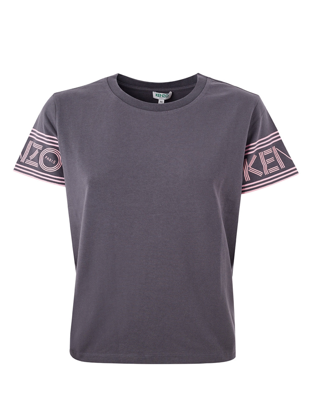 Chic Grey Logo Sleeve Cotton Tee