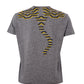 Chic Grey Cotton Tee with Iconic Tiger Emblem