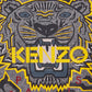 Chic Grey Cotton Tee with Iconic Tiger Emblem