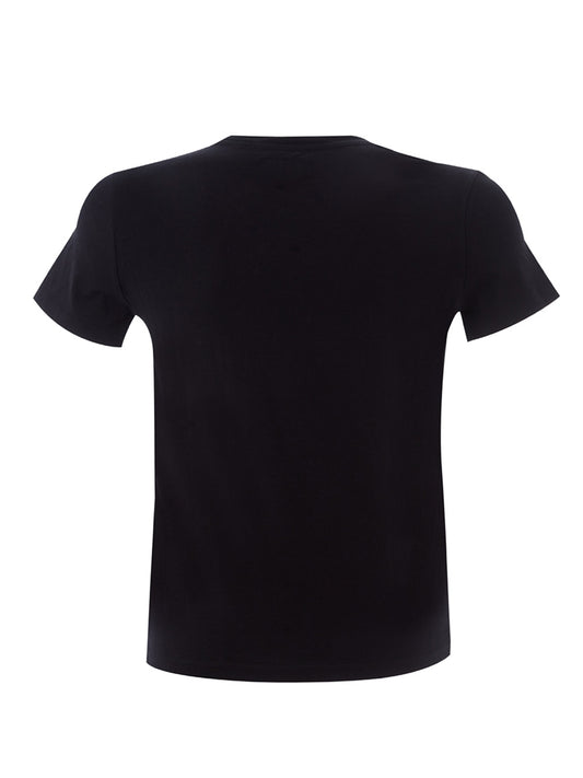 Elegant Black Cotton Tiger Tee