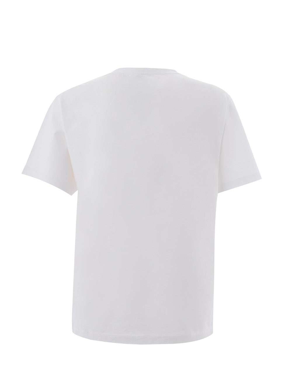 Elegant White Cotton Tee with Iconic Tiger Motif