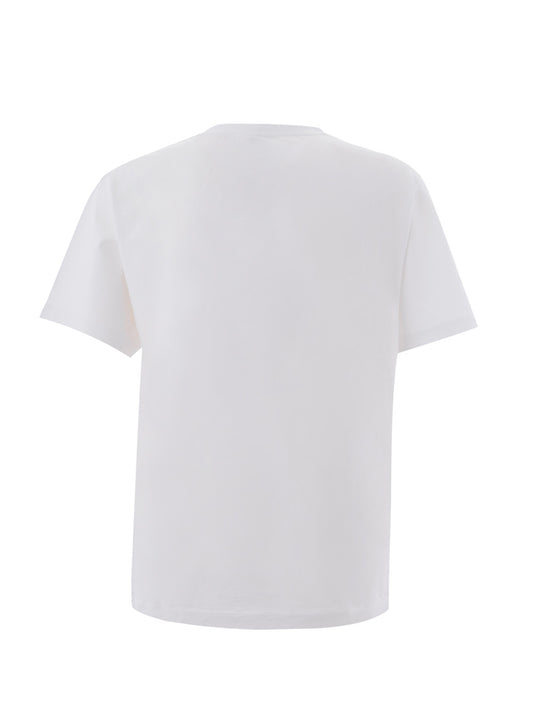 Elegant White Cotton Tee with Iconic Tiger Motif