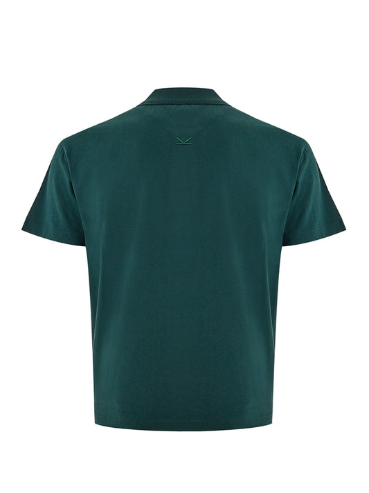 Elegant Green Cotton Polo with Iconic Logo